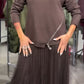 Women's dress with side zipper and patches