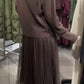 Women's dress with side zipper and patches