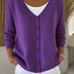 Women's Autumn Buttoned V-neck Cardigan Sweater