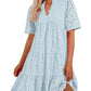 💥Last Day Special Sale 49% OFF💃Women's Elegant Hollow Out Lace Ruffle Casual Mini Dress