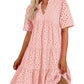 💥Last Day Special Sale 49% OFF💃Women's Elegant Hollow Out Lace Ruffle Casual Mini Dress