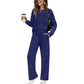 Women's Crew Neck Top & Drawstring Pants Set