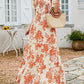 🌷LAST DAY SALE 50% OFF!!💥2026 Summer Casual Floral Print Short Flutter Sleeve Crew Neck Smocked High Waist Flowy Maxi Dress