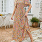 🌷LAST DAY SALE 50% OFF!!💥2026 Summer Casual Floral Print Short Flutter Sleeve Crew Neck Smocked High Waist Flowy Maxi Dress