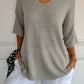 💖49% OFF🔥BUY 2 FREE SHIPPING🥰Solid Color Knitted V-neck Top