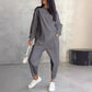 ⏰Limited Time Offer 50% OFF💛Women Long-Sleeve Irregular Hem Sweatshirts & Pants Set