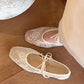 Elegant Mesh Ballet Shoes with Bow