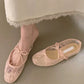 Elegant Mesh Ballet Shoes with Bow
