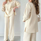 [Perfect Gift] V-Neck Casual Slit Knitted Two-Piece Set - Effortless Elegance for Every Occasion