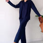 [Perfect Gift] V-Neck Casual Slit Knitted Two-Piece Set - Effortless Elegance for Every Occasion