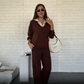 🍂Women's Long Sleeve Lapel Top & Pants Set – Versatile Style, Fits Work Meetings & Weekend Gatherings✨