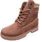 Ideal Gift - Women's Work Waterproof Hiking Combat Lace up Low Heel Ankle Boots