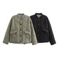 Women's Fashion Warm Button Down Cropped Jacket