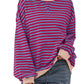 Women's Oversized Striped Long Sleeve Top
