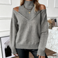 Off-Shoulder Turtleneck Sweater