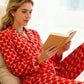 🔥Christmas Specials-Women’s Heart-Printed Button-Down Long-Sleeve Pajama Sets
