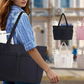 💕Hot Sale 60% OFF🎁Wandering Nature Puffer Tote Bag with Cup Holder & Laptop Compartment & Trolley Sleeve for Travel, Work, Nurse, Women