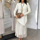 Women’s Irregular Sweater & Pleated Tank Midi Dress 2-Piece Set