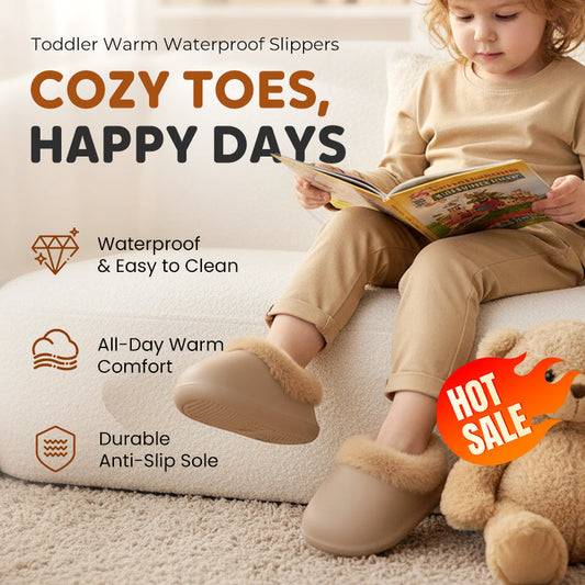🎄Christmas Sales 60% OFF🎉Toddler Warm Waterproof Anti-Slip Full-Heel Slippers