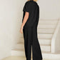 HOT SALE🔥Women's Textured Loose Fit T Shirt and Drawstring Pants Casual Set