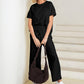 HOT SALE🔥Women's Textured Loose Fit T Shirt and Drawstring Pants Casual Set