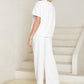 HOT SALE🔥Women's Textured Loose Fit T Shirt and Drawstring Pants Casual Set