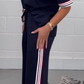 Side Stripe Short Sleeve T-Shirt & Wide Leg Joggers Set