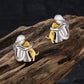 Little Girl Hugging Dog Ear Studs & Necklace