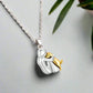 Little Girl Hugging Dog Ear Studs & Necklace