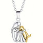 Little Girl Hugging Dog Ear Studs & Necklace