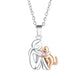 Little Girl Hugging Dog Ear Studs & Necklace