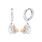 Little Girl Hugging Dog Ear Studs & Necklace