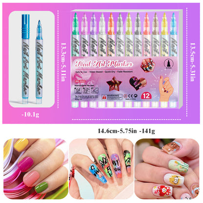 🎨 50% OFF NOW! 💅 12-Color Acrylic Nail Art Pens – Vibrant Pigments, Fine Tips & Easy DIY Designs ✨🖌️