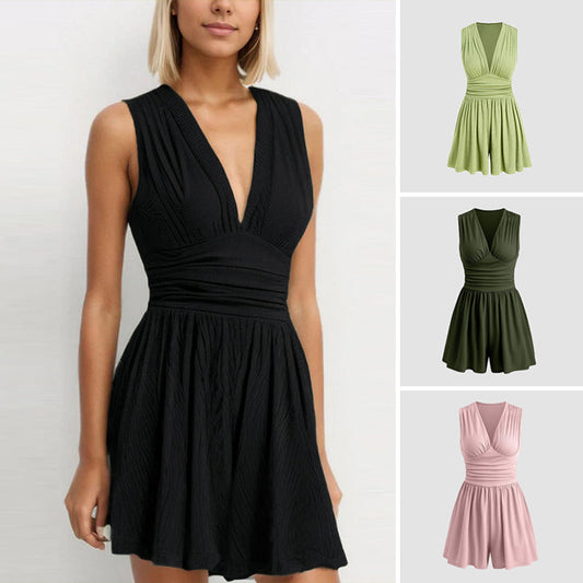 Women’s Deep V-Neck Sleeveless Romper