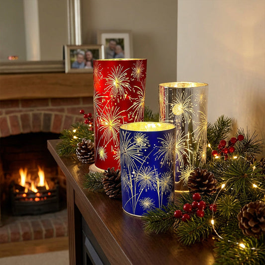 Festive Flameless Fireworks Candle Lamp