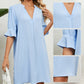 Women's Solid Color V-Neck Loose Fit Half Sleeve Dress