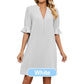 Women's Solid Color V-Neck Loose Fit Half Sleeve Dress